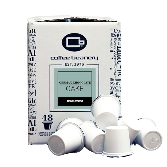 German Chocolate Cake Coffee Pods by Coffee Beanery | 192ct Bulk Flavored Coffee Pods Medium Roast