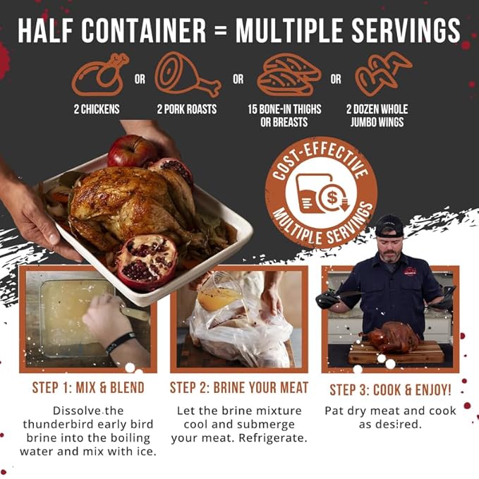 Lane's Thunderbird Early Bird Turkey Brine Mix, All-Natural Chicken Brine Seasoning for Marinating