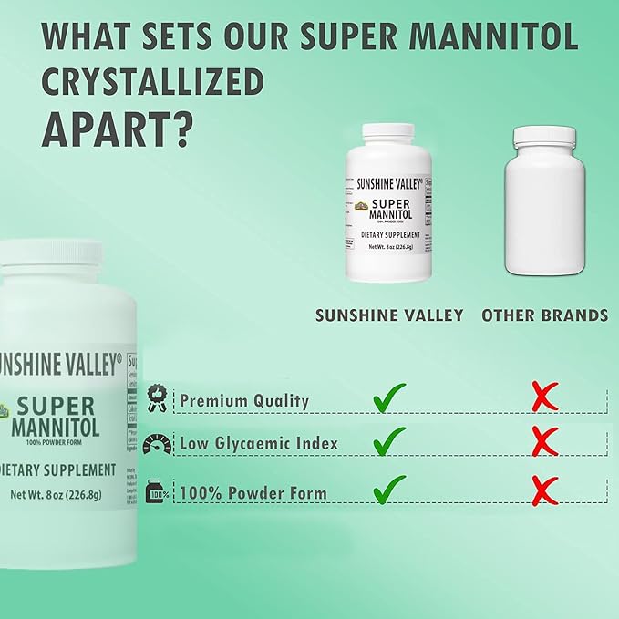 Sunshine Valley® Super Mannitol Powder, Natural & Healthy Artificial Sweetener, Ultra-Pure Sugar
