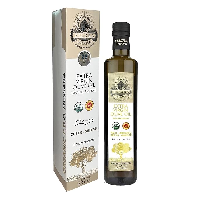 Ellora Farms, Organic Greek Extra Virgin Olive Oil, Single Estate PDO Messara, High Polyphenol