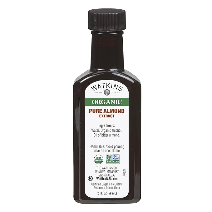 Watkins Organic Almond Extract, No Artificial Colors or Flavors, Kosher, USDA Certified Organic