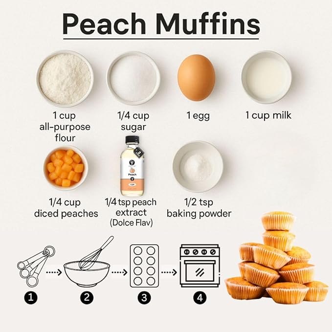 Dolce Flav Peach Extract ??2 Ounce Oil-Soluble Kosher, Sugar-Free, Concentrated Juicy Peach