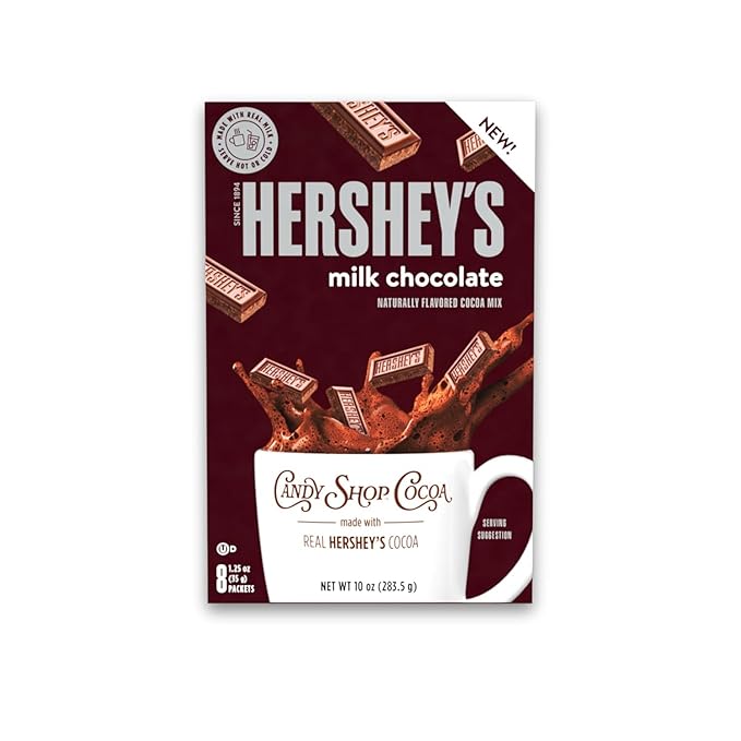 Candy Shop Cocoa HERSHEY'S Milk Chocolate Cocoa Mix, Hot Chocolate, Make Hot or Iced Cocoa, Made