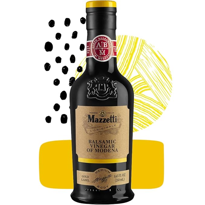 Mazzetti Balsamic Vinegar of Modena Gold Label PGI |Smooth & Balanced | Perfect for Dipping |