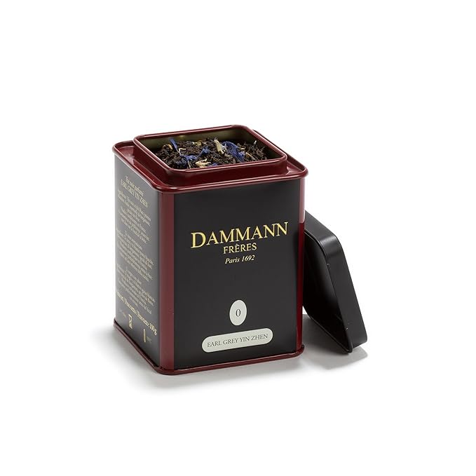 Dammann Freres Loose Leaf, Earl Grey Yin Zhen, Premium Gourmet French Black Tea, Blend Bergamot