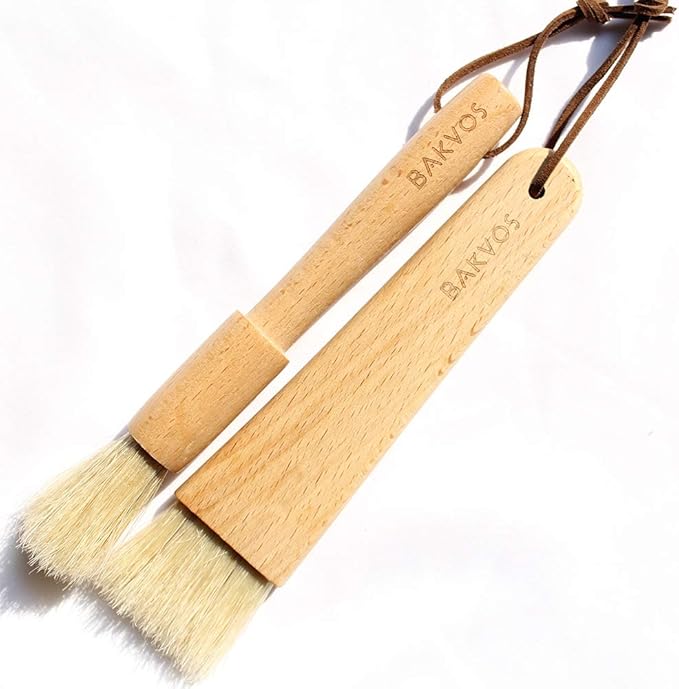 Pastry Brushes With Natural Wood and Bristles,Baking Brushes,Cooking Brushes,Food Brushes,Round and
