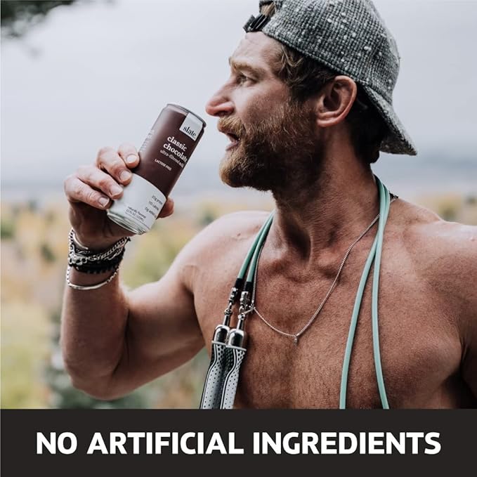 Slate Milk - High Protein Milk Shake - Classic Chocolate - Lactose Free, 20g Protein, 1g Sugar, 100