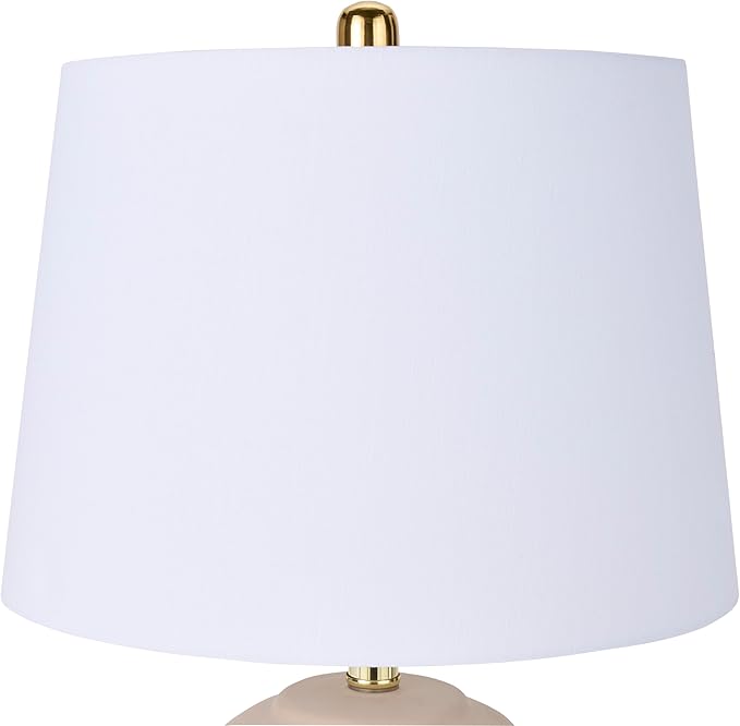 Nourison Home 23" Light Pink Ceramic Jar Table Lamp for Bedroom, Living Room, Dining Office, with