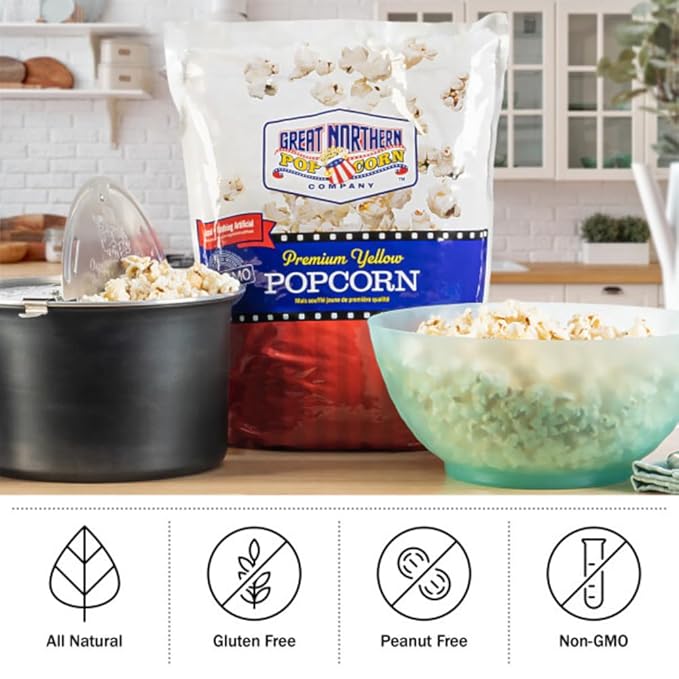 Premium Yellow Popcorn Kernels - 12.5lbs Resealable Bag of Gourmet Bulk Popping Corn for Microwave