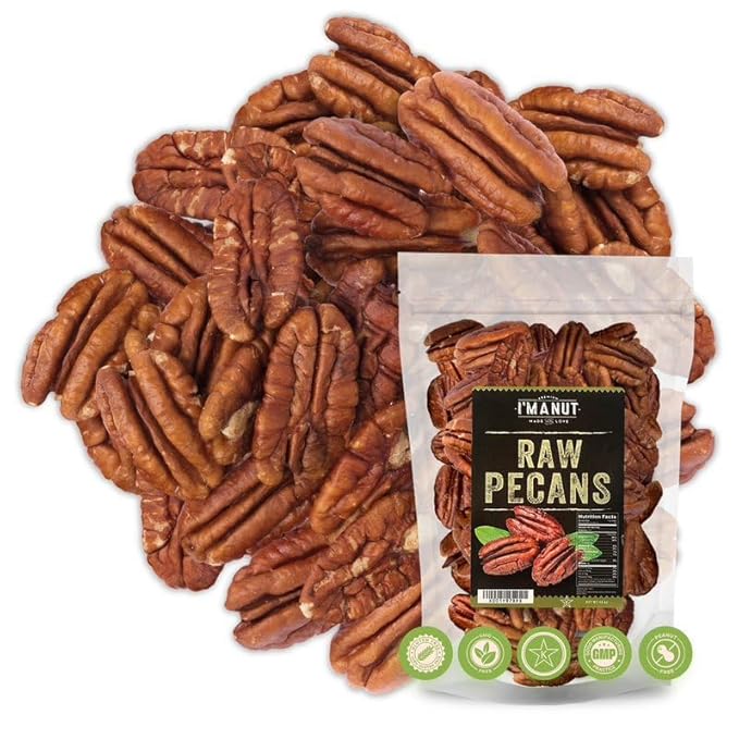 Premium Raw Pecan Halves 44oz (2.75 lb) | American-Grown, Non-GMO | Batch Tested Gluten & Peanut