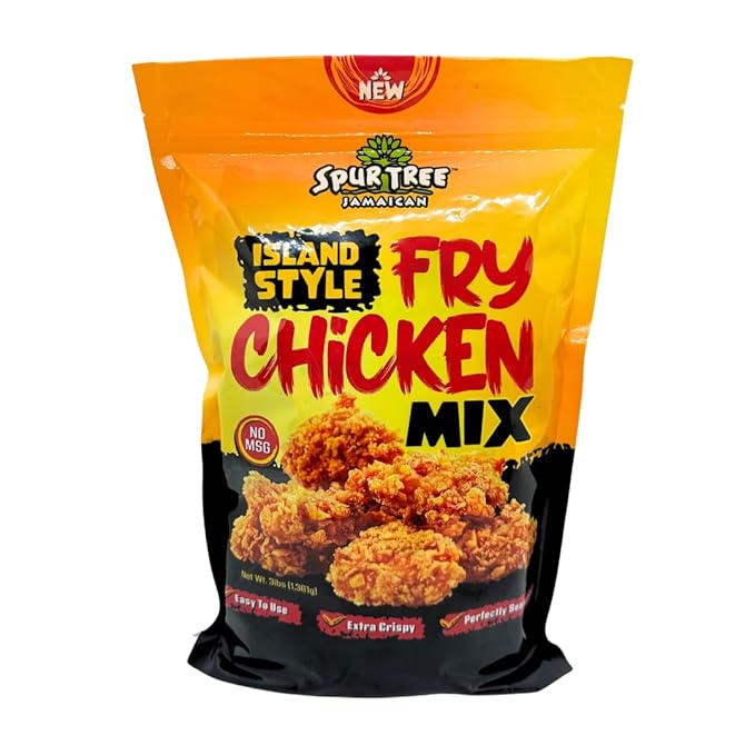 Spur Tree Jamaican Island Style Chicken Mix - Seasoned Coating for Crispy Flavor - Frying Magic for
