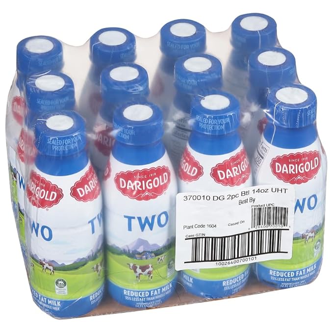 Darigold Milk 2 Percent, Reduced Fat Shelf Stable Milk with 12 Essential Nutrients, 15g Protein