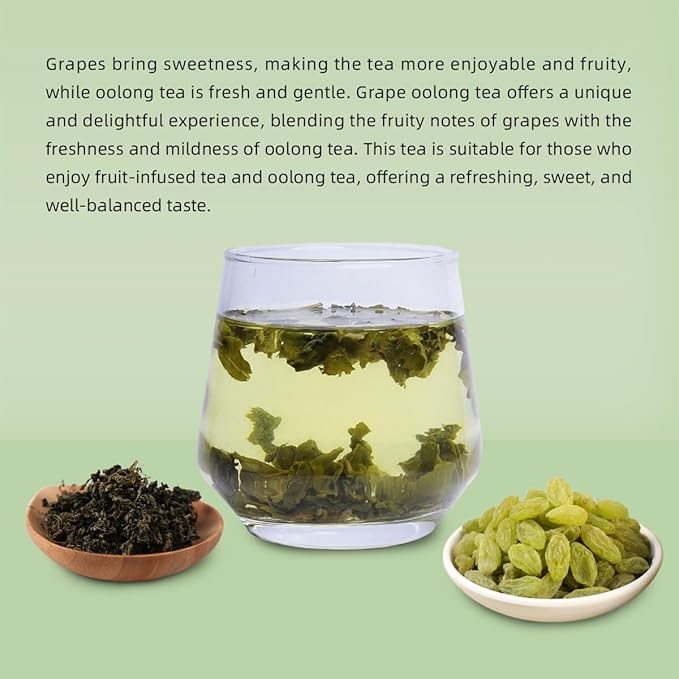 HANFANGLING Green Grape Oolong Tea - Premium Loose Leaf Tea with Natural Green Grape Flavor, 100%