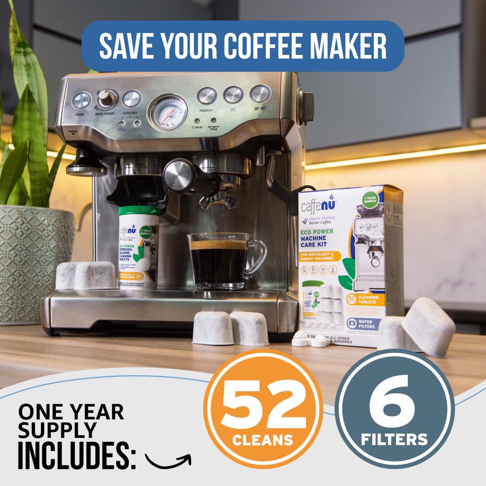 Caffenu Breville Compatible Cleaning Tablets and Water Filter, Espresso Kit