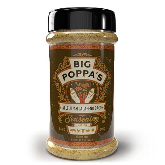 Big Poppa’s Jallelujah Jalapeño Bacon Seasoning – Sweet & Spicy Maple Bacon Rub for Beef, Pork