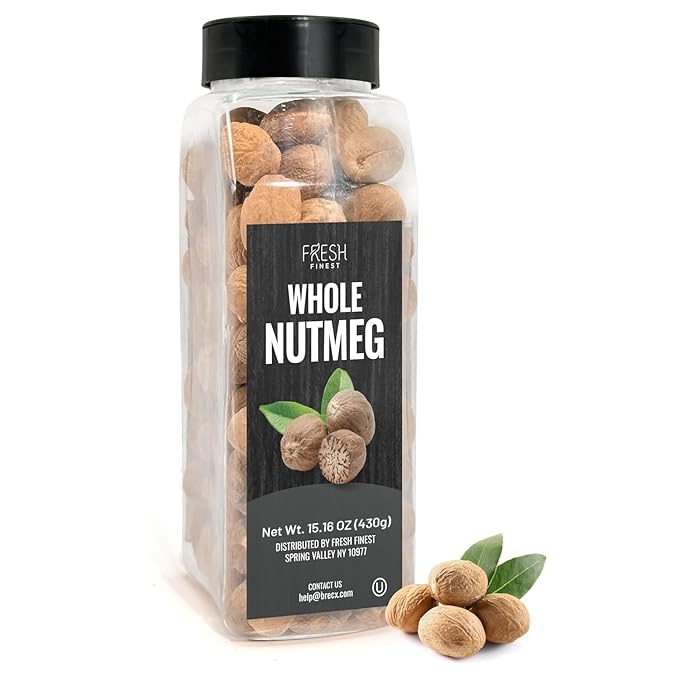 Fresh Finest Whole Nutmeg 15.16oz - Premium Quality Whole Nutmeg - All-Natural, Non-GMO