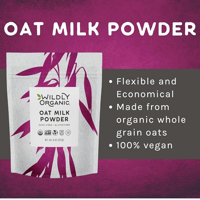 Wildly Organic Oat Milk Powder, 8 Oz Bag - Organic, Dairy-Free, Lactose-Free, Vegan, Gluten-Free