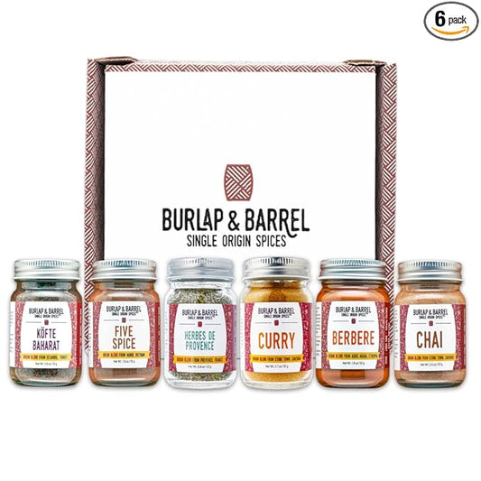 Burlap & Barrel Spices of the World 6-Pack Gift Set- As Seen on Shark Tank! Travel the World With 6