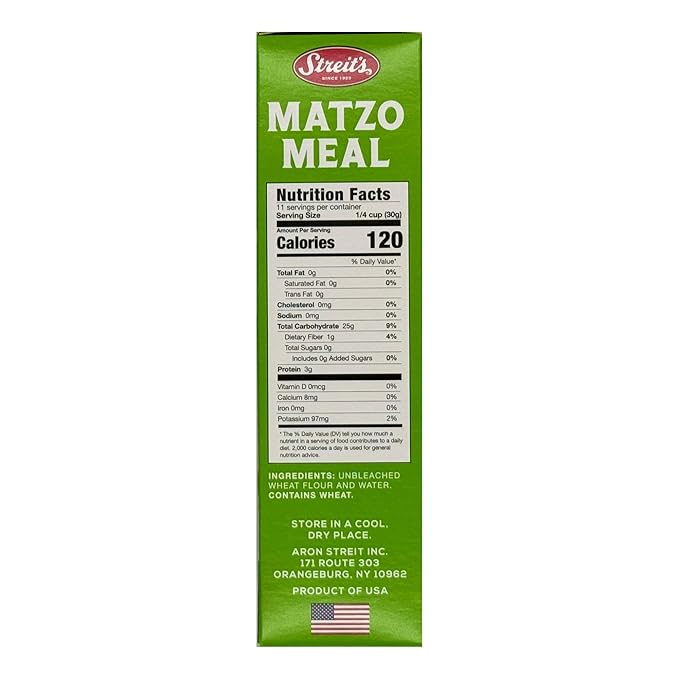 Streit's Matzo Meal - Perfect Breadcrumb Substitute, Sodium Free, Fat Free, Non-GMO, Vegan