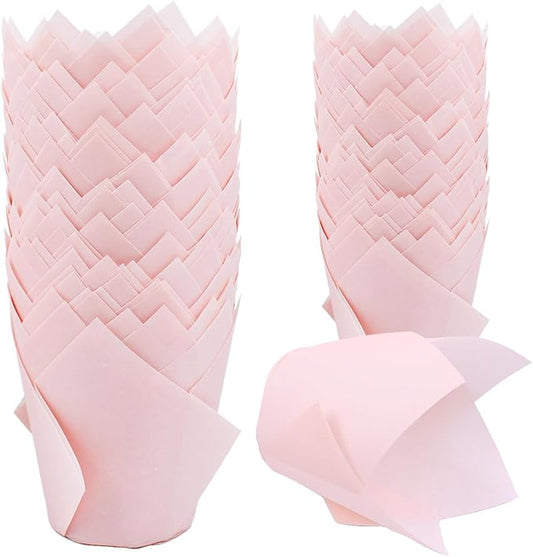 150 Pieces Tulip Cupcake Muffin Liners Paper Baking Cups Greaseproof Cupcake Wrappers for Birthday