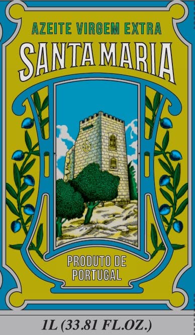 Extra Virgin Olive Oil - Santa Maria Portuguese Vintage Metal Tin - 1 L. This is a brand with