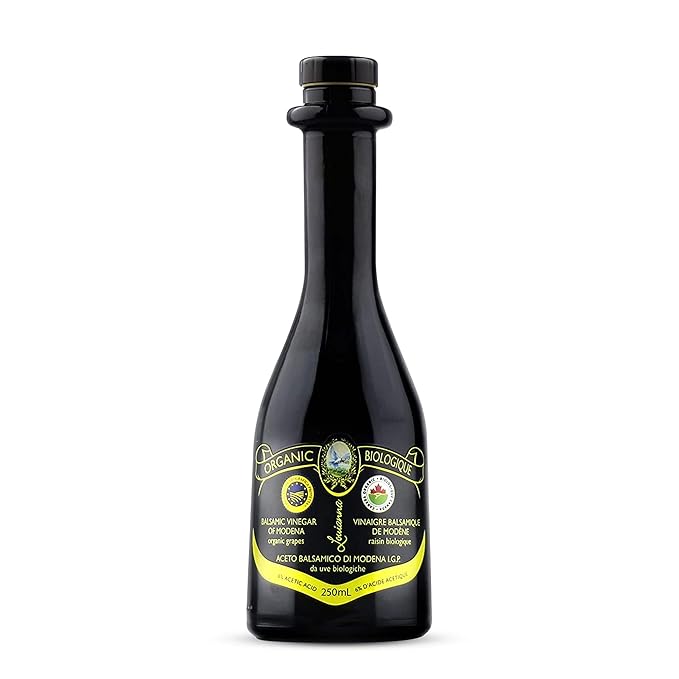 Louianna - Organic Balsamic Vinegar of Modena, High Polyphenol Balsamic Vinegar Dressing, Aged Red