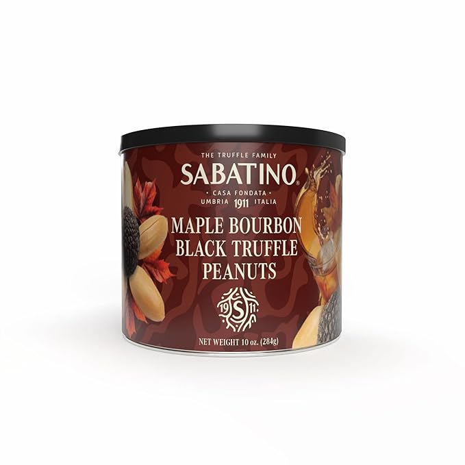 Sabatino Maple Bourbon Black Truffle Peanuts ??Gourmet Roasted Peanuts with Maple Bourbon & Black