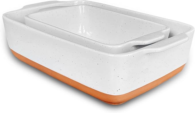 Mora 7x11in & Loaf Baking Dishes - Porcelain Casserole & Bakeware, Oven-to-Table, Freezer Safe