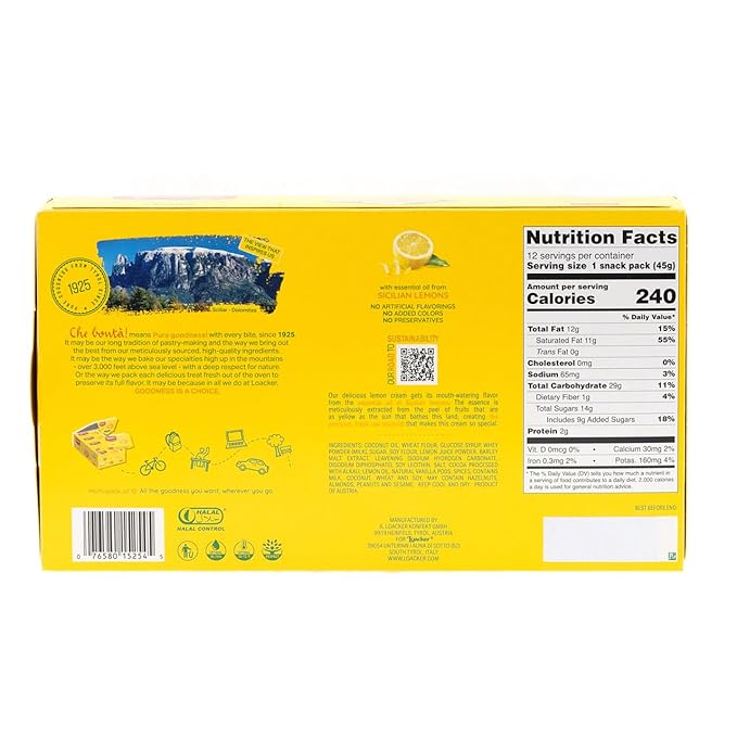 Loacker Classic Lemon Wafers - Premium Crispy Wafer Cookies with Lemon Cream Filling - Multipack of