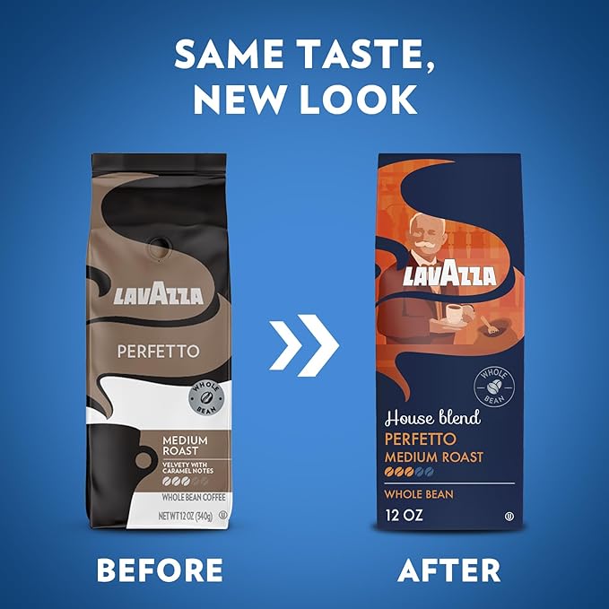 Lavazza House Blend Perfetto Whole Bean Coffee 12oz Bag, Medium Roast, Full-bodied, Intensity 3/5