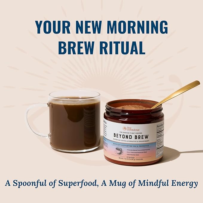 Live Conscious Beyond Brew - Superfood Coffee Alternative - Low Caffeine - Powerful Mushroom