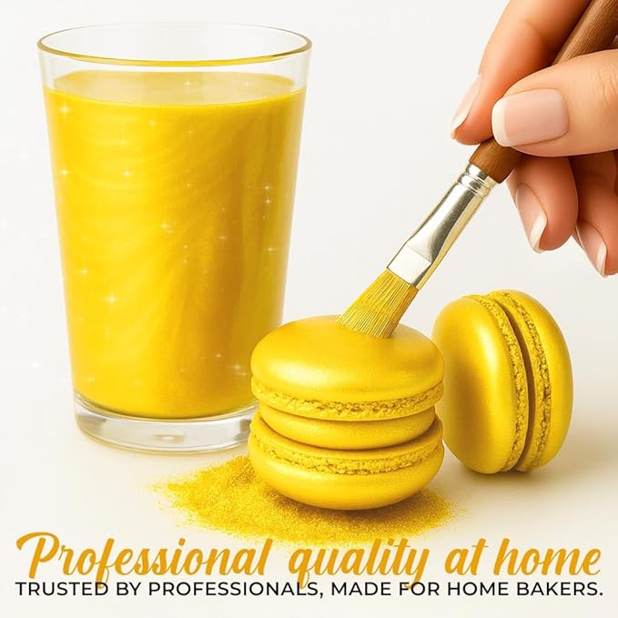 Luster Dust Edible Cake Decorations, Yellow Edible Luster Dust for Cupcake Decorations Edible