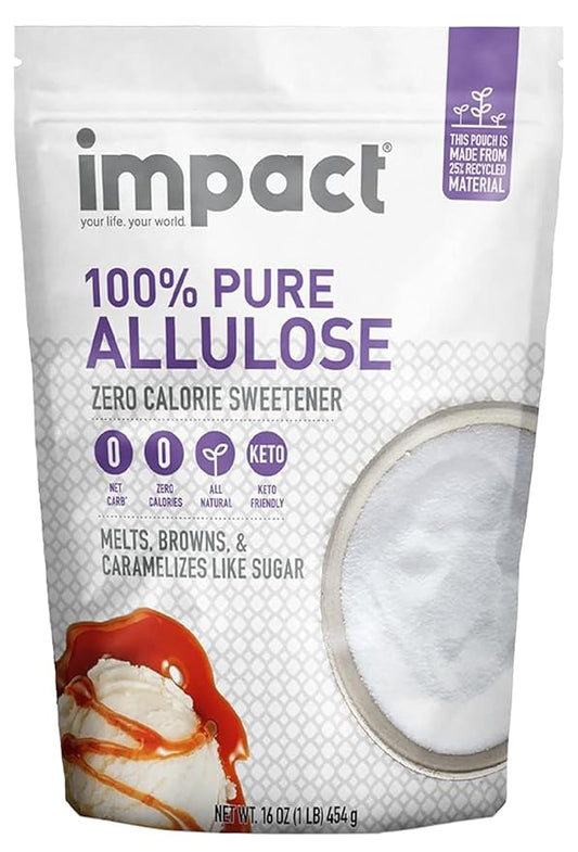 Impact - Pure Allulose Sweetener Sugar Substitute - Zero Calorie Blend, Low-Carb, For Coffee, Tea
