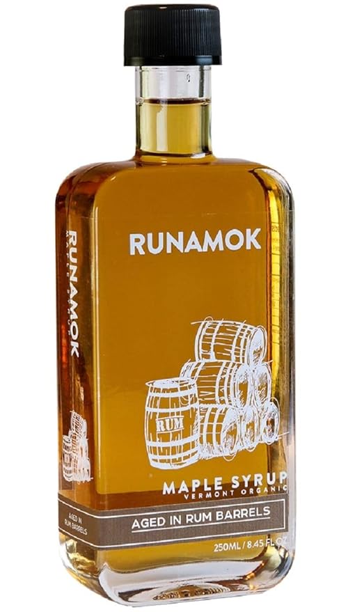 Runamok Maple Rum Barrel Aged Maple Syrup - Authentic & Pure Maple Syrup Organic | Non-Alcoholic &