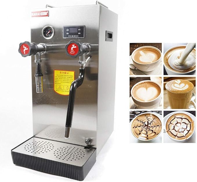 2500W Professional Espresso Coffee Machine, 2.1Gal Steam Water Boiling Machine, LED Display 360°