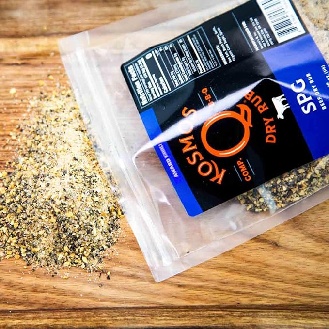 Kosmos Q SPG Seasoning - Savory Blend of Salt Pepper Garlic Seasoning - SPG Rub for Brisket, Steak