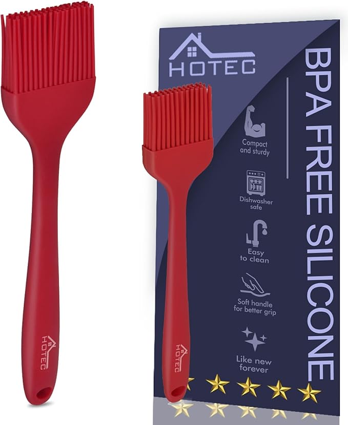 HOTEC Basting Brushes Silicone Heat Resistant Pastry Brushes Spread Oil Butter Sauce Marinades for