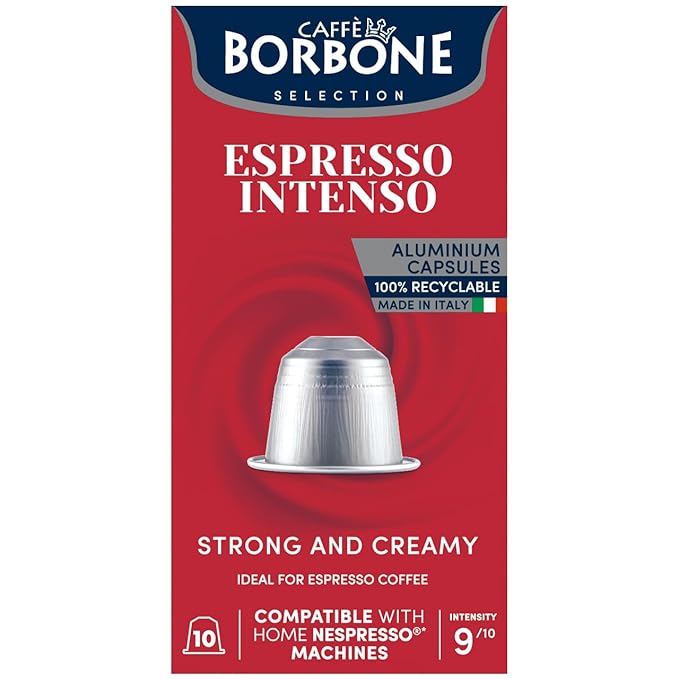 Caffe Borbone Aluminum Coffee Pods Compatible with Nespresso Original Machines, Espresso Intenso