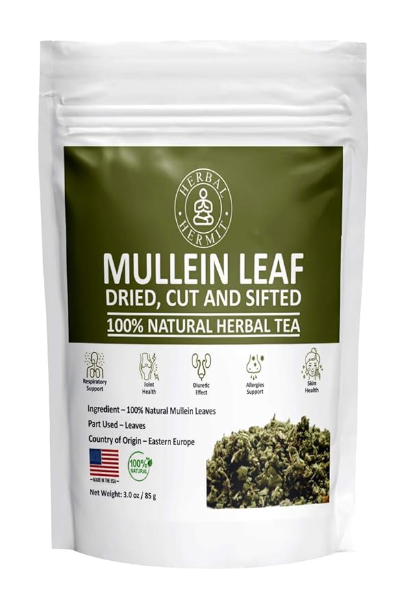 Herbal Hermit Mullein Leaf Tea (3 oz/85 grams) Herb for Respiratory Support, Mucous Membranes, Lung