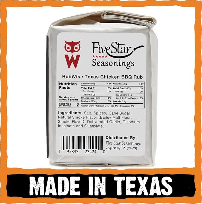 RubWise Texas Style BBQ Chicken Rub (1lb) No MSG | Premium Texan Barbecue Spices for Smoking and