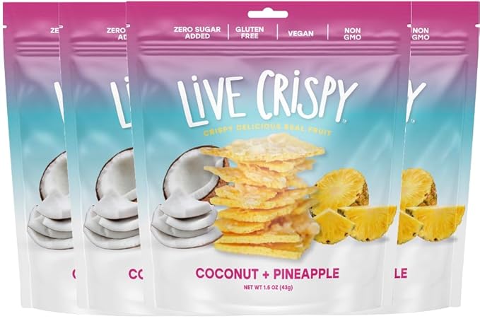 Live Crispy Fruit Chips - Pineapple-Powered Snack Packed with 100% Natural Fruit