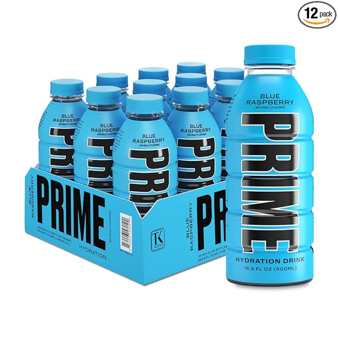 PRIME Hydration BLUE RASPBERRY, Sports Drinks, Electrolyte Enhanced for Replenishing Fluids, 250mg