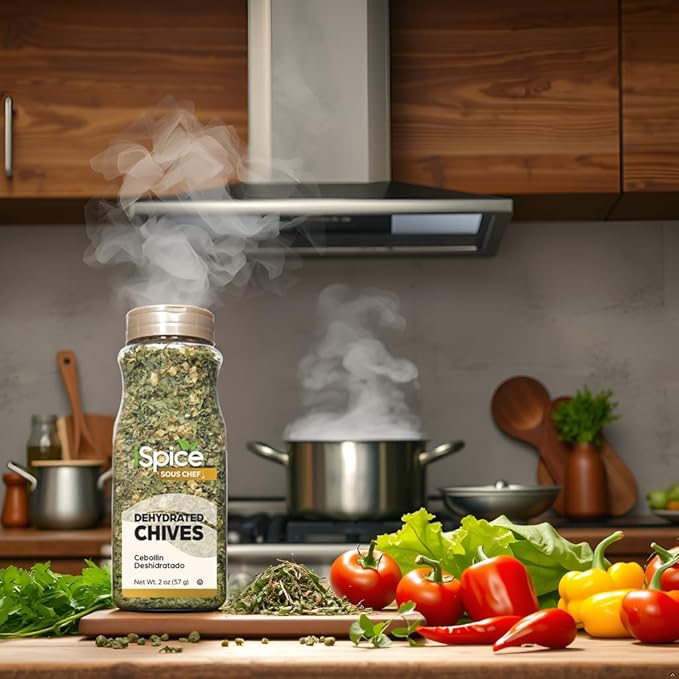iSpice | Chives Dehydrated | 1.25 oz | Bulk Size | Premium Herbs | Kosher