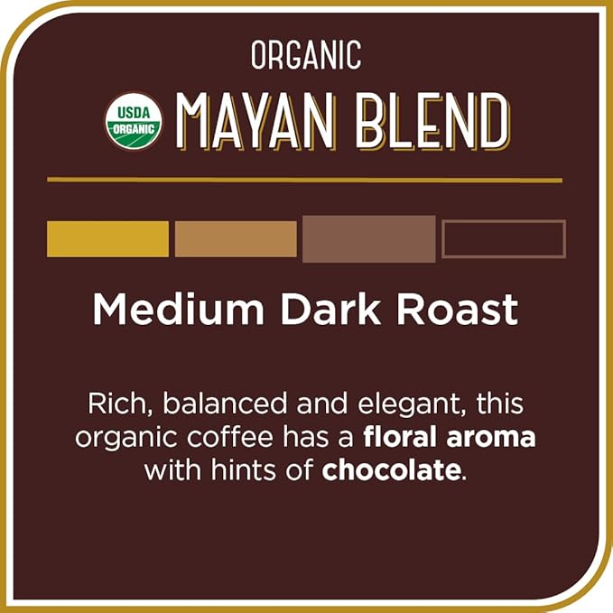 Don Francisco's Organic Mayan Blend Coffee - 12 K-Cup Compatible Single-Serve Pods - 100% Arabica