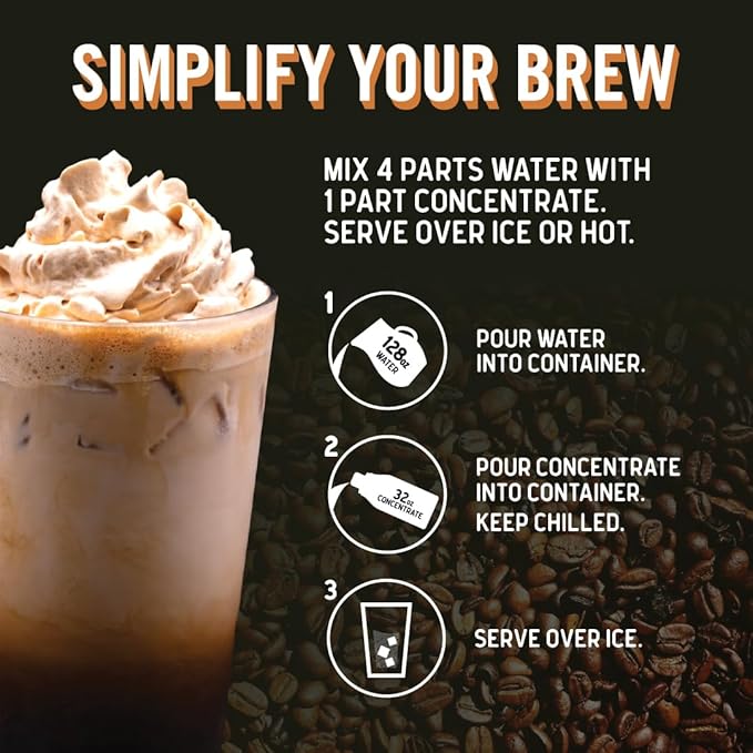 JAVA HOUSE Cold Brew Coffee, Colombian 4:1 Liquid Concentrate, 32 Ounce Bottle