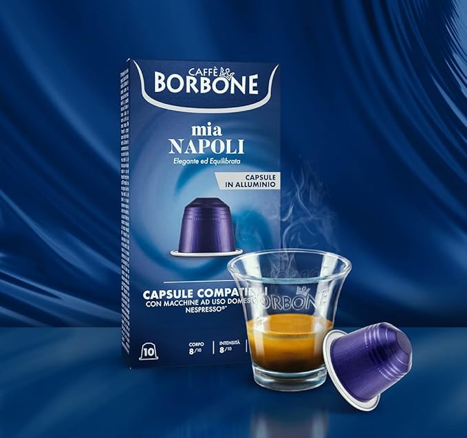 Caffe Borbone Aluminum Coffee Pods Compatible with Nespresso Original Machines, Mia Napoli, Medium