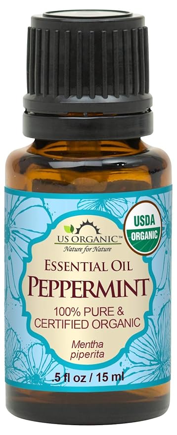 US Organic 100% Pure Peppermint Essential Oil - USDA Certified Organic - 15 ml - w/Improved caps