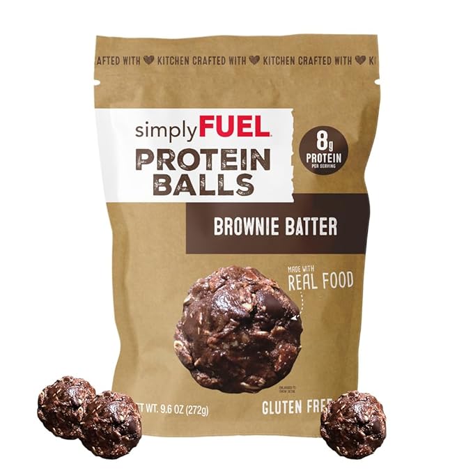 simplyFUEL Whole Food Protein Balls with Probiotics - Brownie Batter Snacks - 8g Protein Snack
