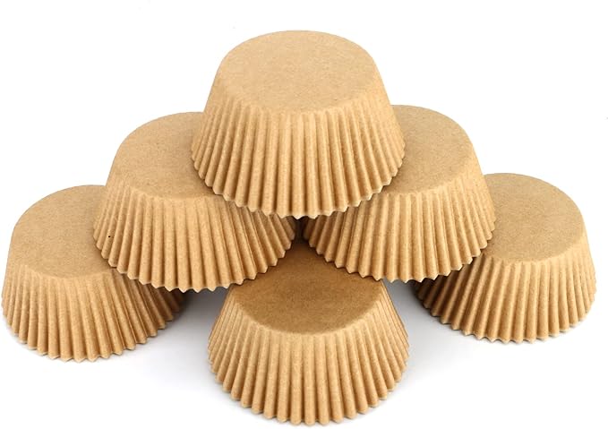 600 Count Natural Cupcake Liners Standard Size Baking Cups Food-Grade Greaseproof Paper Muffin