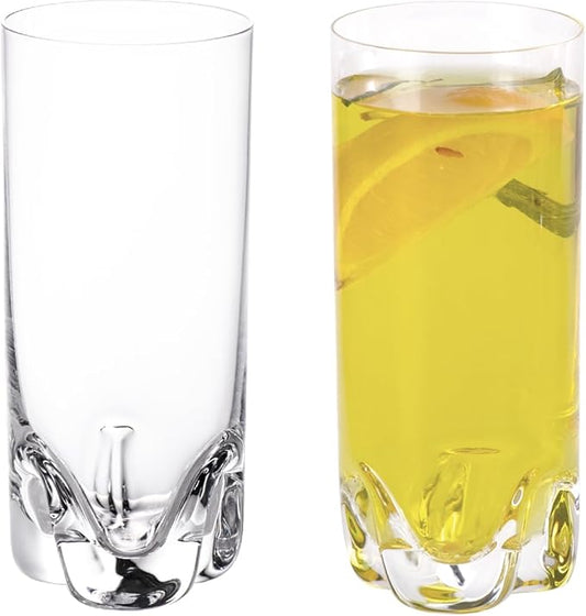 KAMMAK Drinking Glasses Set of 2, 11oz Crystal Water Glasses, Tall Glass Cups, Highball Glass for